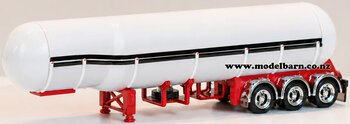 1/50 Semi LPG Tanker Trailer (white & red)-trucks-and-trailers-Model Barn