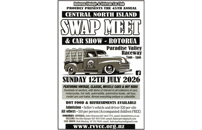 Rotorua Swap Meet July 12 2026