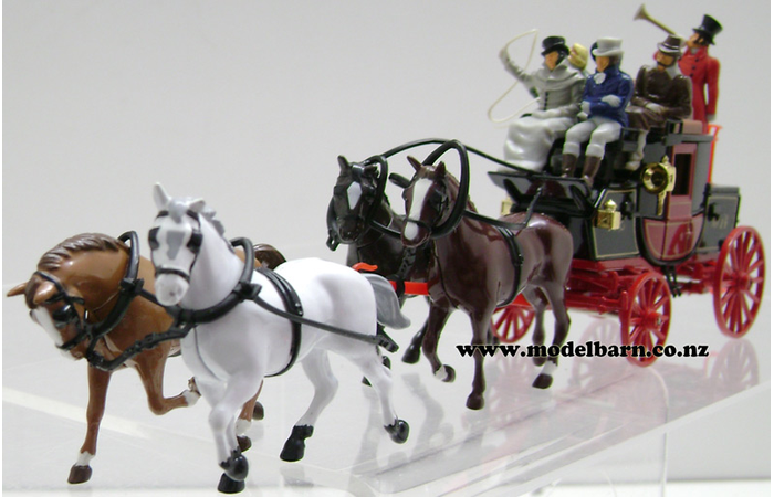 Horse Drawn Passenger Coach & 4 Horses (1820)