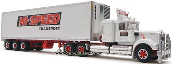 1/64 Kenworth W900 with Semi Refer Trailer "Hi-Speed Transport"-trucks-and-trailers-Model Barn