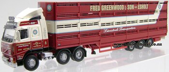 1/50 Volvo FH12-420 Prime Mover & Houghton Parkhouse Semi Livestock Trailer "Greenwood"-volvo-Model Barn