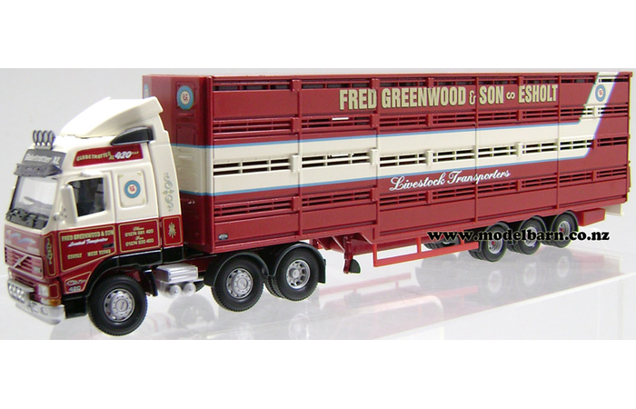 1/50 Volvo FH12-420 Prime Mover & Houghton Parkhouse Semi Livestock Trailer "Greenwood"