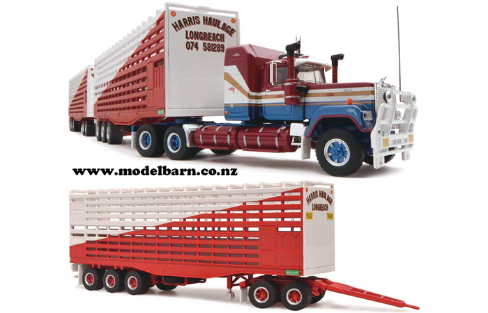 1/64 Mack Super-Liner Livestock Road Train with 3 Trailers "Harris Haulage"