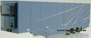 1/43 3-Axle Refer Semi Trailer (metallic blue)-trailers-Model Barn