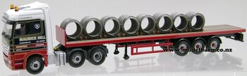 1/50 Mercedes Actros 2546 Prime Mover & Semi Flat Deck Trailer & Wire Coils Load "Maurice Hill"-mercedes-Model Barn