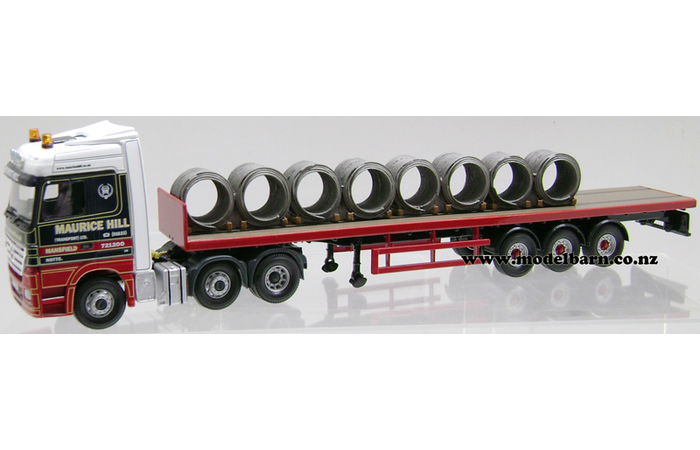 1/50 Mercedes Actros 2546 Prime Mover & Semi Flat Deck Trailer & Wire Coils Load "Maurice Hill"