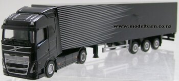 1/87 Volvo FH16 Prime Mover & Semi Box Trailer (black)-volvo-Model Barn