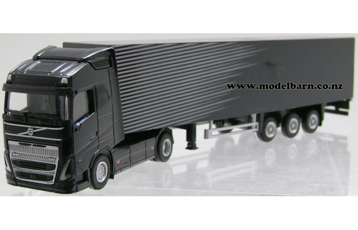 1/87 Volvo FH16 Prime Mover & Semi Box Trailer (black)
