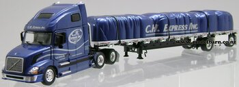 1/53 Volvo VNL 670 Prime Mover & Semi Tarped Flat Deck Trailer "CH Express Inc"-volvo-Model Barn