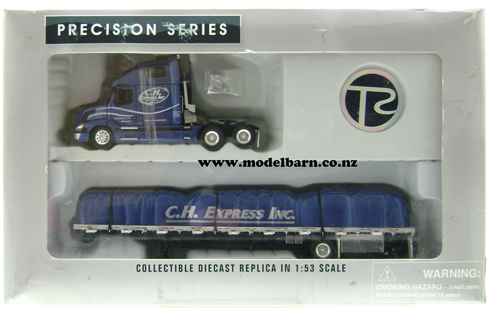 1/53 Volvo VNL 670 Prime Mover & Semi Tarped Flat Deck Trailer 