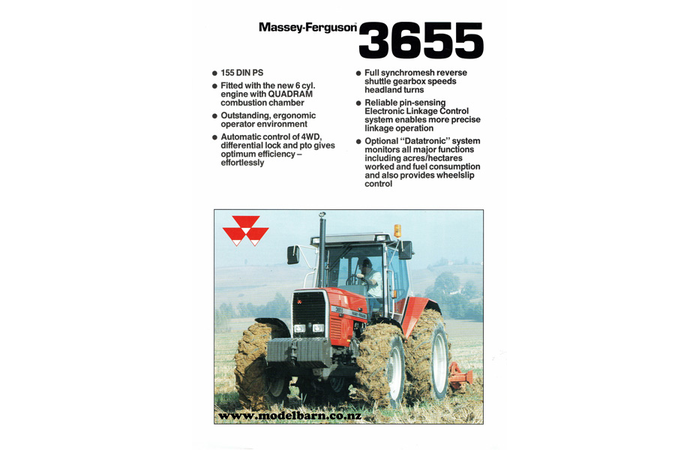 Massey Ferguson 3655 Tractor Sales Brochure 1989