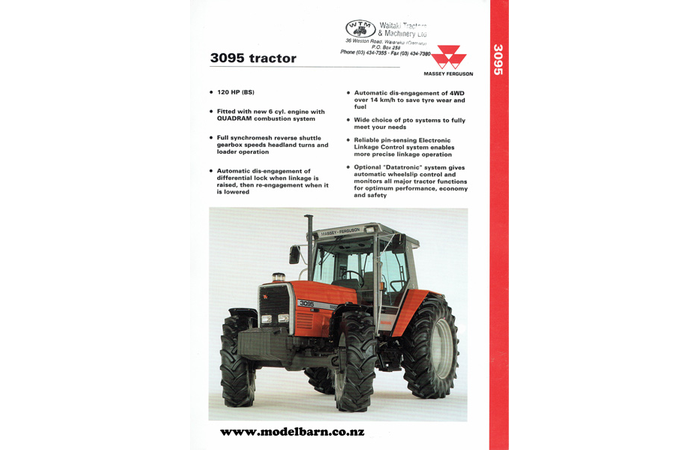 Massey Ferguson 3095 Tractor Sales Brochure 1992