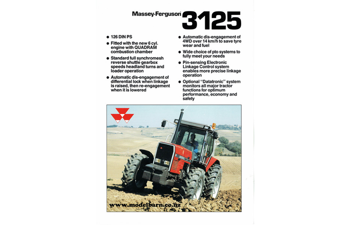 Massey Ferguson 3125 Tractor Sales Brochure 1989