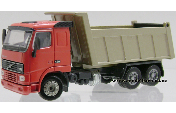 1/50 Volvo FH12-420 3-Axle Tip Truck (red & gold, used)