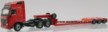 1/50 Volvo FH12-500 Globetrotter XL Prime Mover & Semi Low Loader Trailer (red, used)-volvo-Model Barn