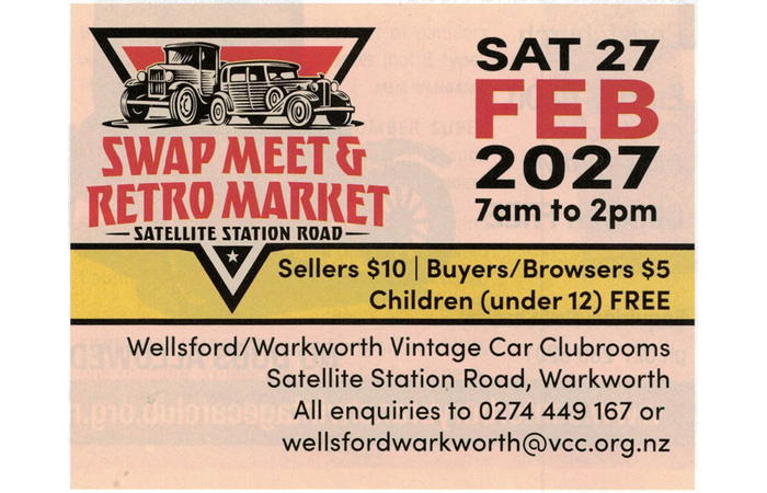 Wellsford/Warkworth Swap Meet February 27 2027