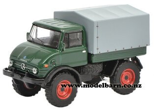 1/64 Mercedes Unimog U406 with Cover (green)-mercedes-Model Barn