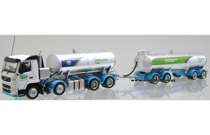 1/64 Volvo FM500 Milk Tanker & Trailer "New Zealand Farm Source" (used)