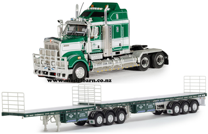 1/50 Kenworth T909 & Freighter Flat Top B-Double Trailer Set Combo "Hi-Quality Heavy Haulage"