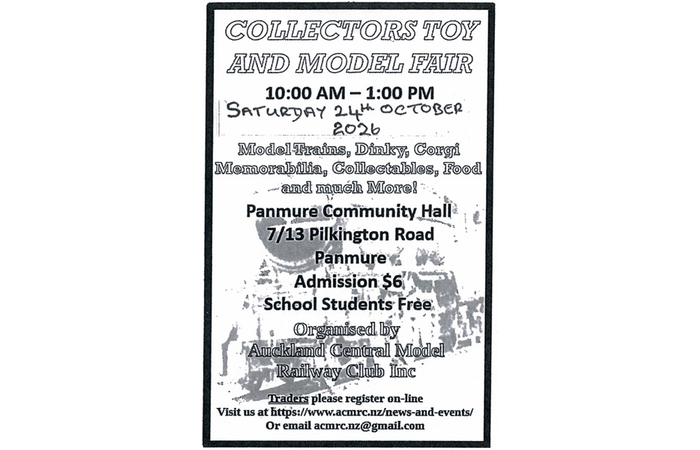Auckland Collectors Toy & Model Fair October 24 2026