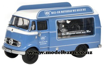 1/43 Mercedes L 319 Van (blue) with NSU Motorbike-mercedes-Model Barn