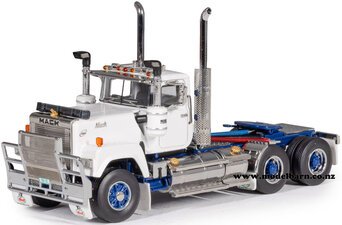 1/50 Mack Super-Liner II Day Cab Prime Mover (White & Blue)-trucks-and-trailers-Model Barn