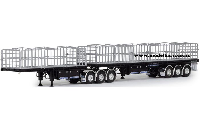 1/50 Freighter Flat Top B-Double Trailer Set (Gloss Black)