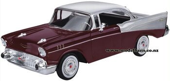 1/24 Chev Bel Air Coupe (1957, burgundy & silver)-vehicles-Model Barn