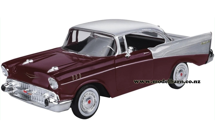 1/24 Chev Bel Air Coupe (1957, burgundy & silver)