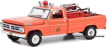 1/64 Ford F-250 Fire Engine Pick-Up (1972, orange) "Lionville Fire Co"-vehicles-Model Barn