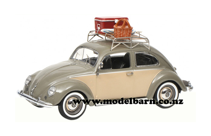 1/43 VW Beetle Ovali with Roof Rack & Picnic (grey & beige)