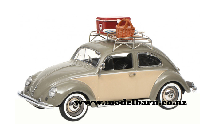 1/43 VW Beetle Ovali with Roof Rack & Picnic (grey & beige)