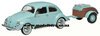 1/43 VW Beetle Ovali (turquoise) with Westfalia Trailer 