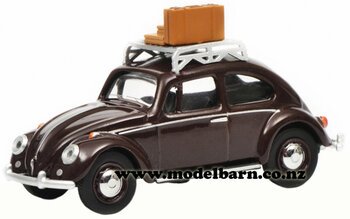 1/64 VW Beetle 1500 with Luggage Roof Rack (maroon)-volkswagen-Model Barn