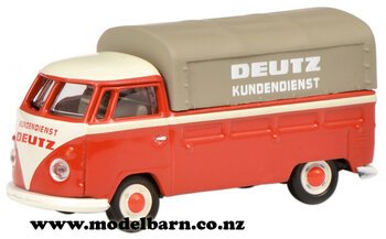 1/87 VW Kombi T1 Pick-Up with Canopy (red & cream) "Deutz Service"-volkswagen-Model Barn