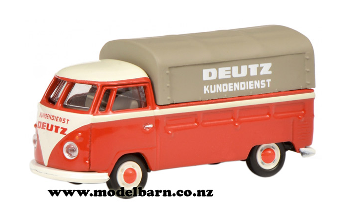 1/87 VW Kombi T1 Pick-Up with Canopy (red & cream) "Deutz Service"