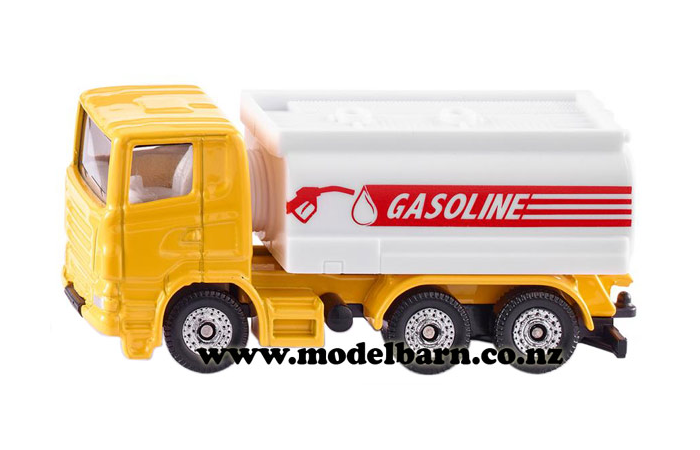 Scania Gasoline Tanker (yellow & white, 78mm)