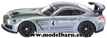 Mercedes-AMG GT4 Race Car (silver, 80mm)-mercedes-Model Barn