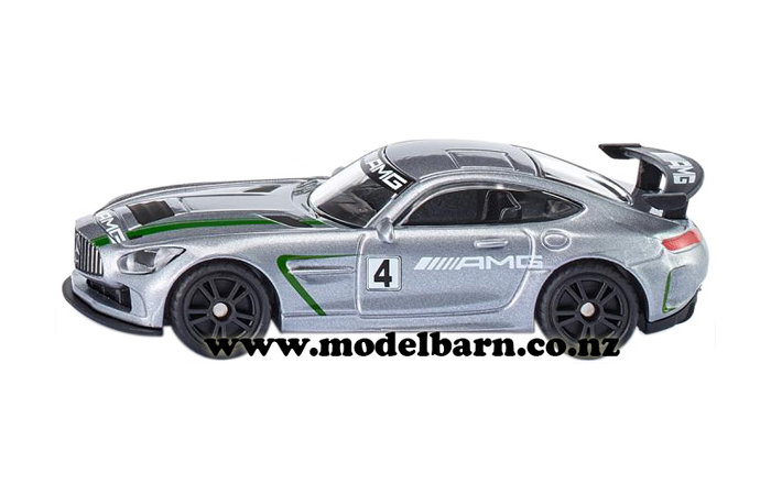 Mercedes-AMG GT4 Race Car (silver, 80mm)