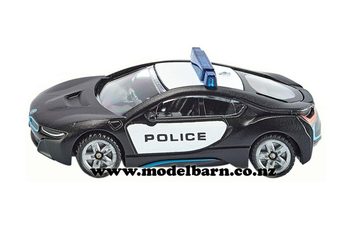 BMW i8 Police Car (black & white, 80mm)