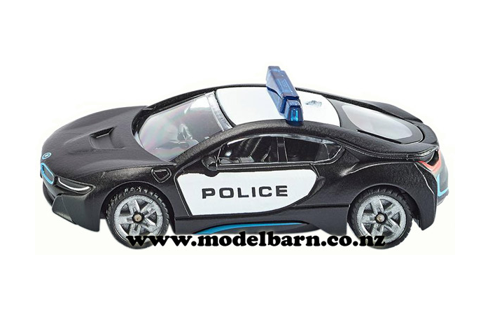 BMW i8 Police Car (black & white, 80mm)