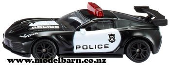 Chev Corvette ZR1 US Police Car (black & white, 83mm)-chevrolet-and-gmc-Model Barn