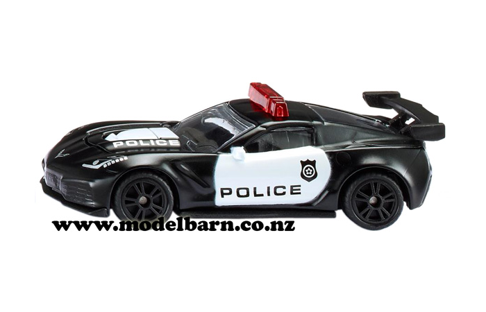 Chev Corvette ZR1 US Police Car (black & white, 83mm)