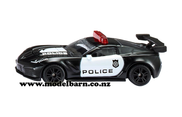 Chev Corvette ZR1 US Police Car (black & white, 83mm)