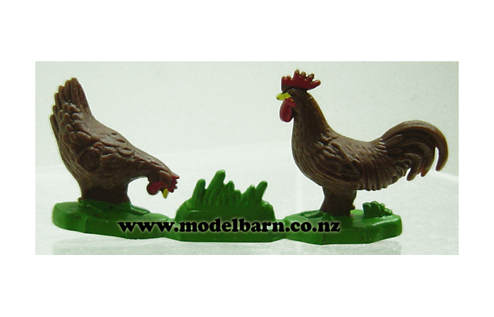 1/32 Rooster & Hen (brown)