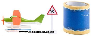 Seaplane (green, orange & white, 78mm) with 5m Waterway Tape-aircraft-Model Barn