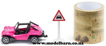Beach Buggy (pink, 72mm) with 5m Tape Race-other-vehicles-Model Barn