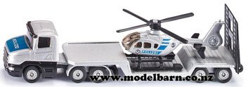 Scania with Low Loader & Helicopter "Polizei" (160mm)-scania-Model Barn