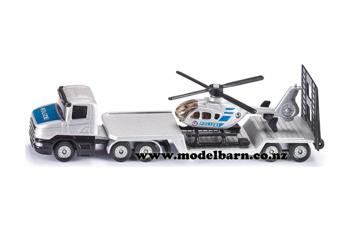 Scania with Low Loader & Helicopter "Polizei" (160mm)