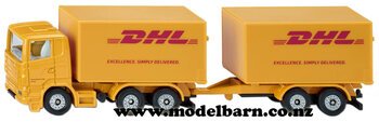 Scania Freight Truck & Trailer "DHL" (yellow, 150mm)-scania-Model Barn